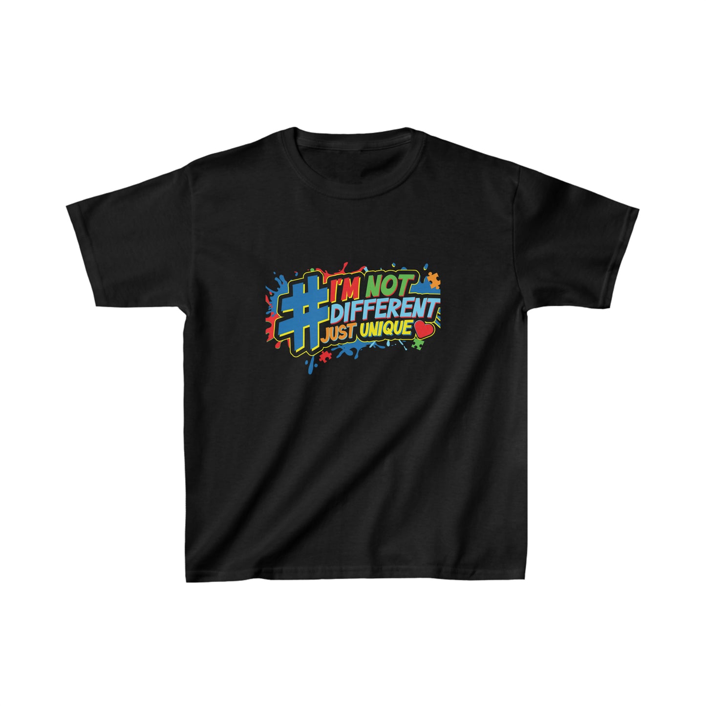 "I'm Not Different Just Unique" Hashtag Kids Tshirt