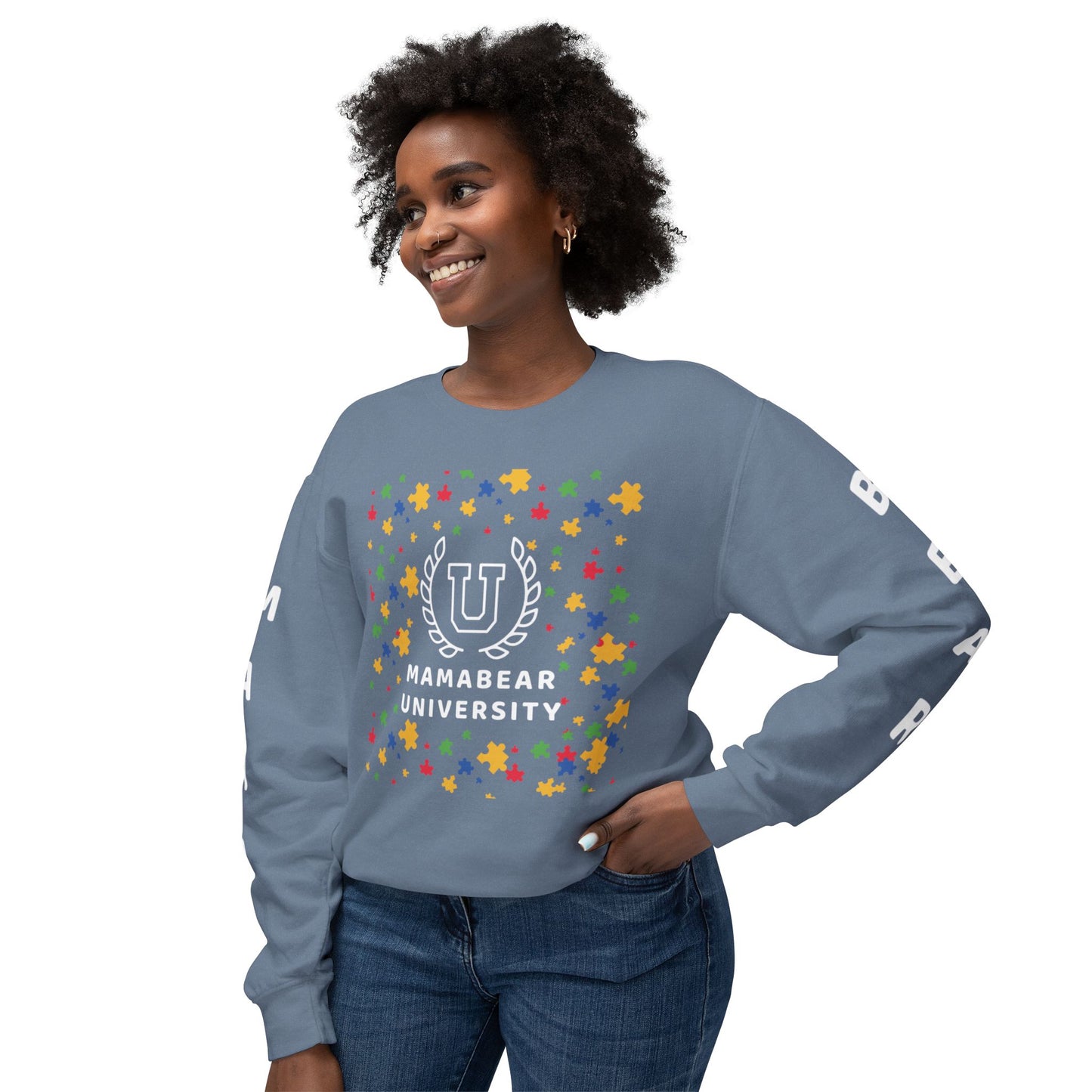 Mama bear University Lightweight Crewneck Sweatshirt