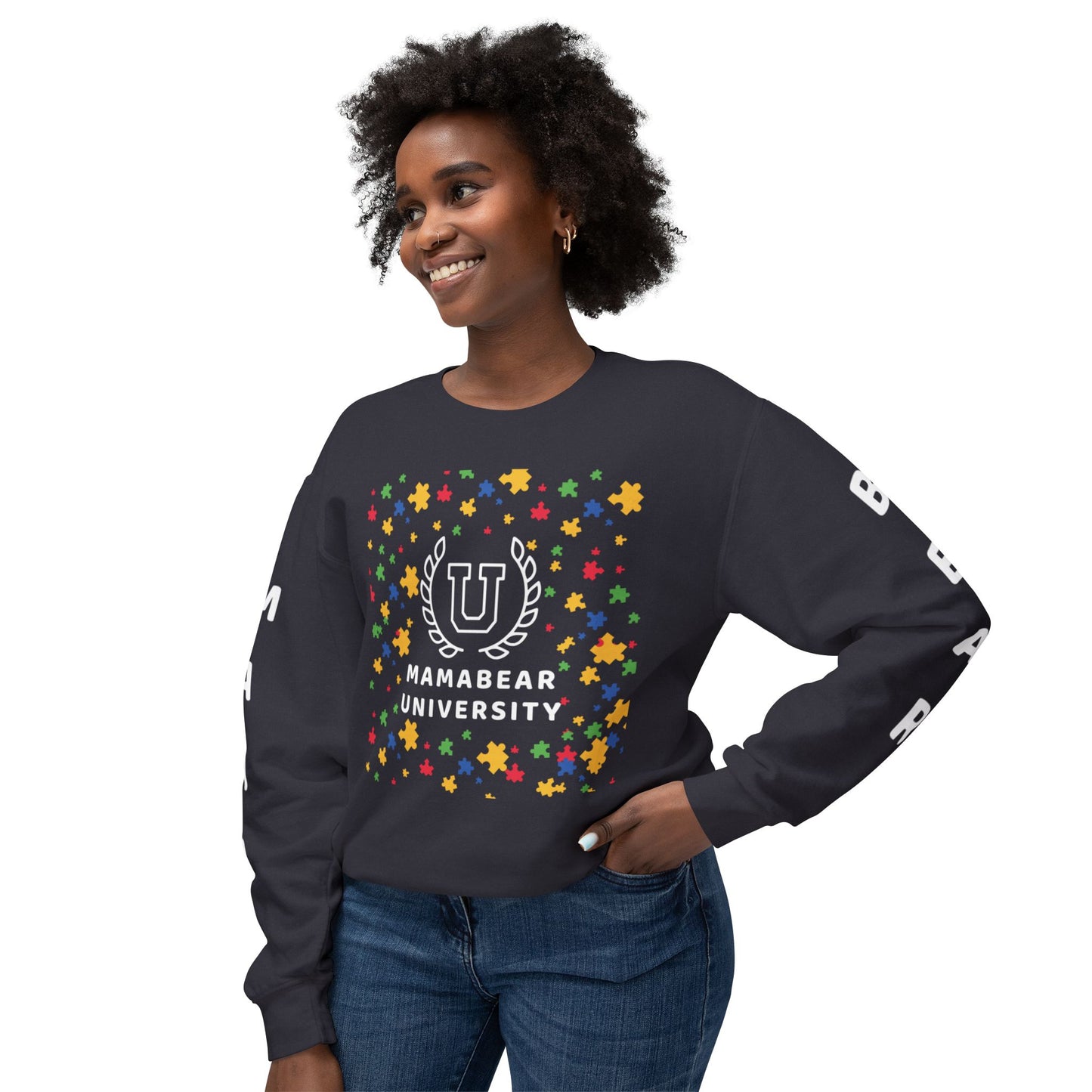 Mama bear University Lightweight Crewneck Sweatshirt